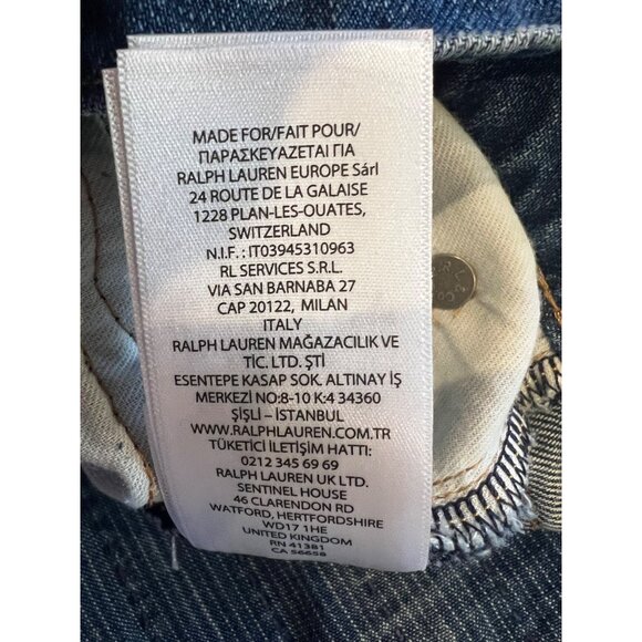 Polo Ralph Lauren patchwork High-Rise Wide-Leg Crop Jeans size 27 - Picture 13 of 13